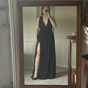 Heavenly Hues Black Formal Bridesmaid Maxi Dress size medium